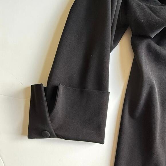 NWOT MM.LAFLEUR Solid Black Tuxedo-Style One-Button Long Slit Coat  Sz +2/US 18 - Picture 6 of 12